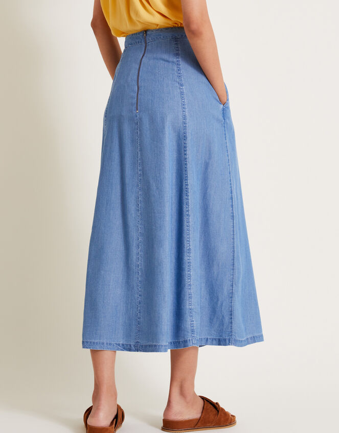 Tierra Midi Skirt, Blue (DENIM BLUE), large