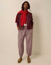Penelope Scallop Faux Leather Jacket, Red (BERRY), large