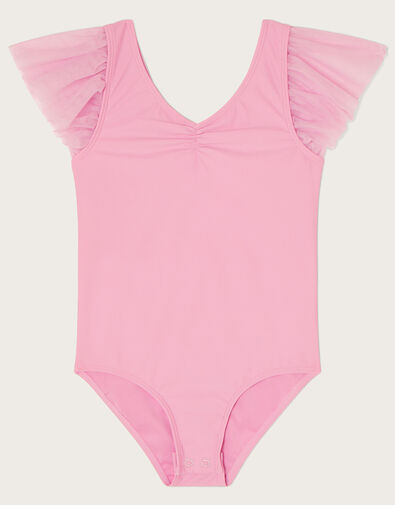 Land of Wonder Ruffle Sleeve Leotard, Pink (DUSKY PINK), large