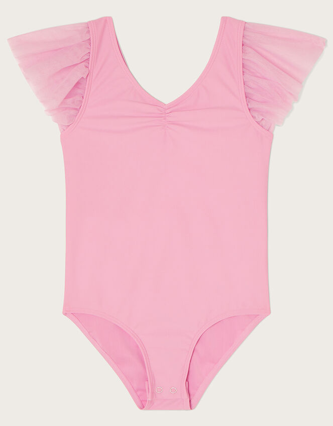 Land of Wonder Ruffle Sleeve Leotard, Pink (DUSKY PINK), large