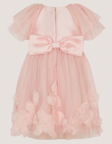 Baby Eden Appliqu&eacute; Rose Tulle Dress, Pink (PINK), large