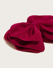 School Ruffle Large Bow Hair Clip, , large