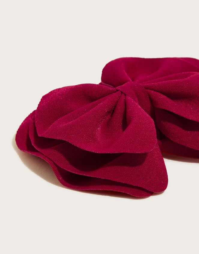School Ruffle Large Bow Hair Clip, , large