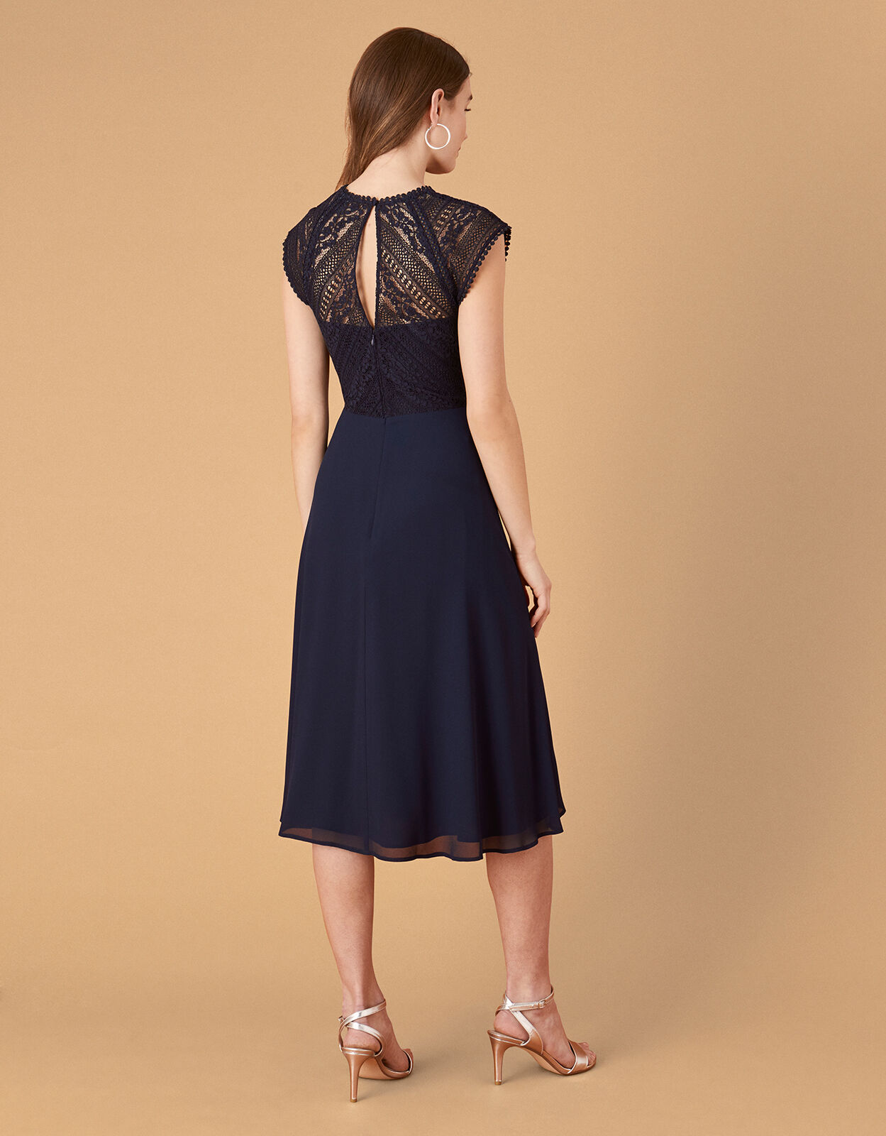 Monsoon brigitte shop navy dress