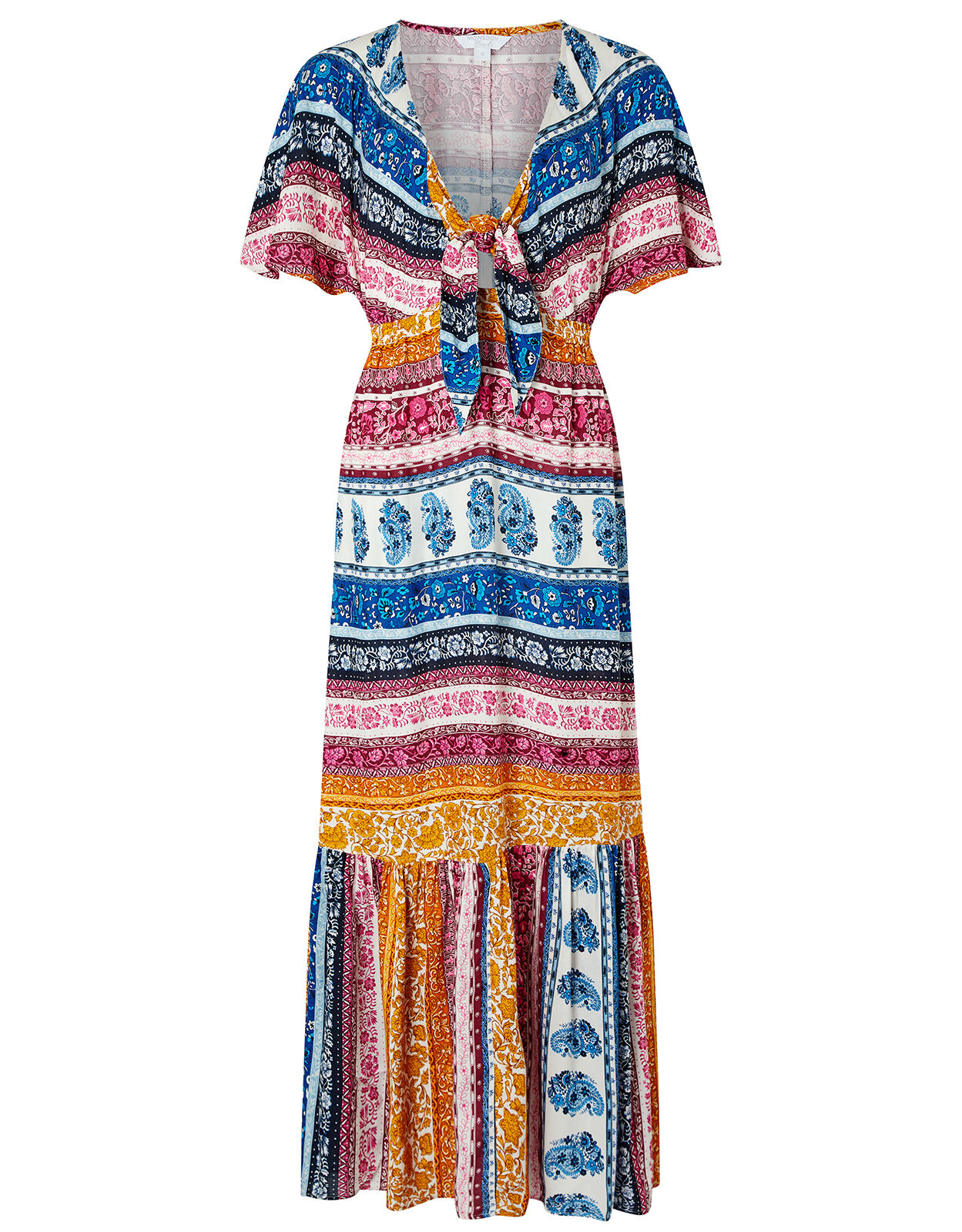 Rupert Striped Floral Maxi Dress in LENZING ECOVERO Blue