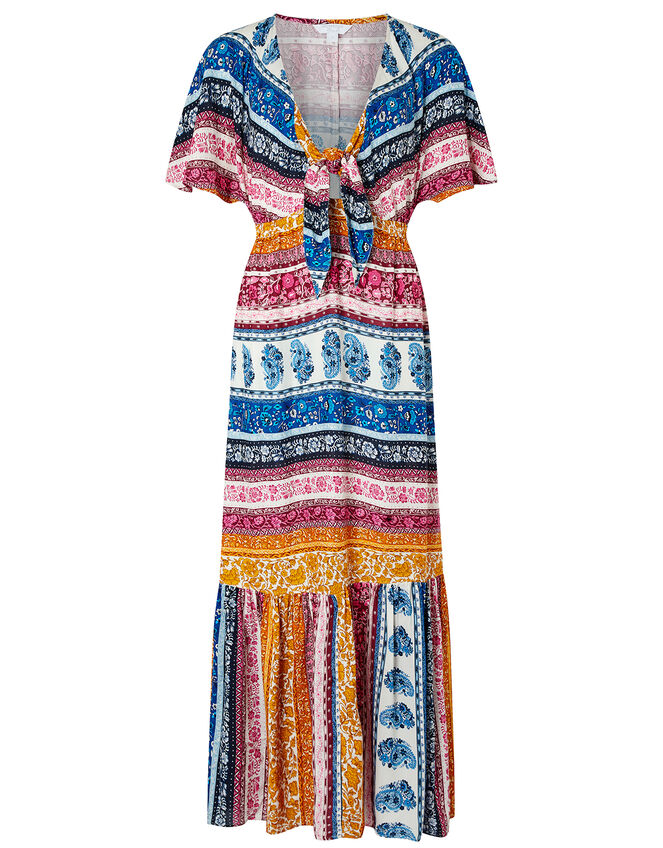 Rupert Striped Floral Maxi Dress in LENZING™ ECOVERO™, Blue (BLUE), large