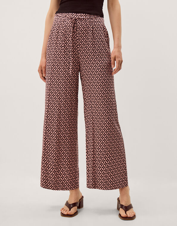 Netta Floral Print Wide Leg Pants, Pink (PINK), large