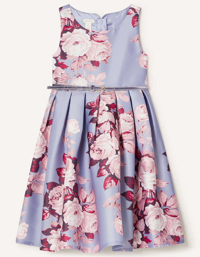 Alana Rose Print Dress, Blue (BLUE), large