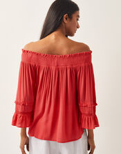 Ava Off-The-Shoulder Smock Top, Pink (PINK), large