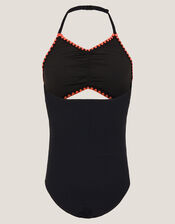 Halter Cut Out Swimsuit, Black (BLACK), large