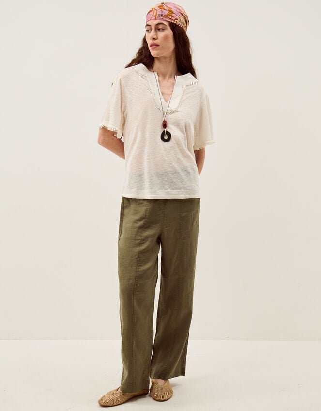 Logan Linen T-Shirt, Ivory (IVORY), large