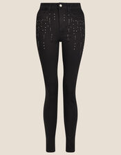 Nadine Sparkle Regular Length Jeans with Organic Cotton, Black (BLACK), large