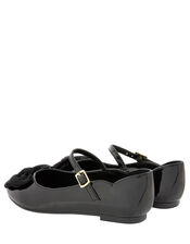 Emery Patent Bow Ballerina Flats, Black (BLACK), large