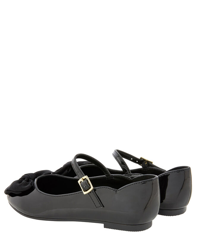 Emery Patent Bow Ballerina Flats, Black (BLACK), large