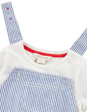 Newborn Baby Gabe Dungaree Set, Blue (BLUE), large