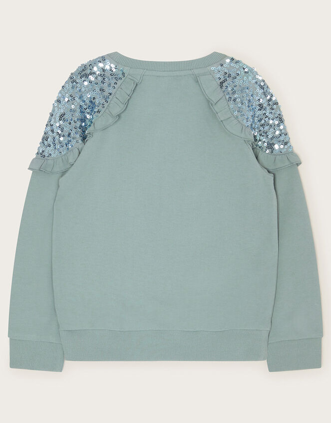 Sequin Bow Sweater, Teal (TEAL), large