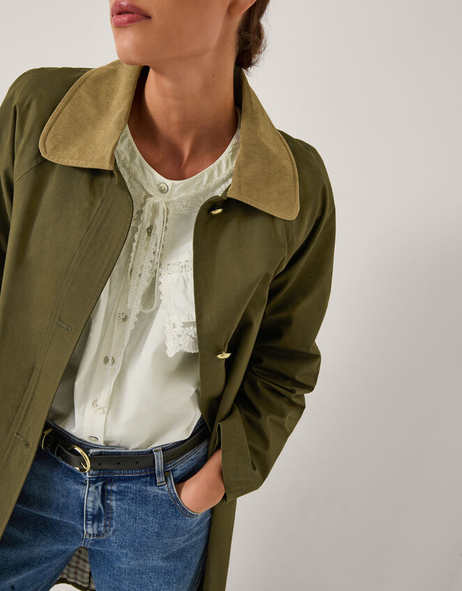 Lucy Trench Coat, Green (KHAKI), large