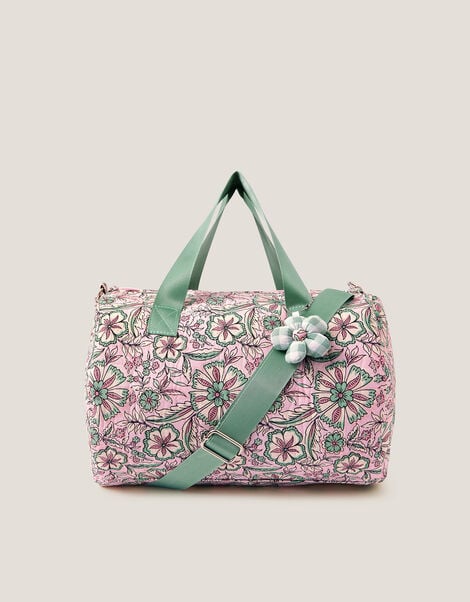Floral Print Duffle Bag, , large