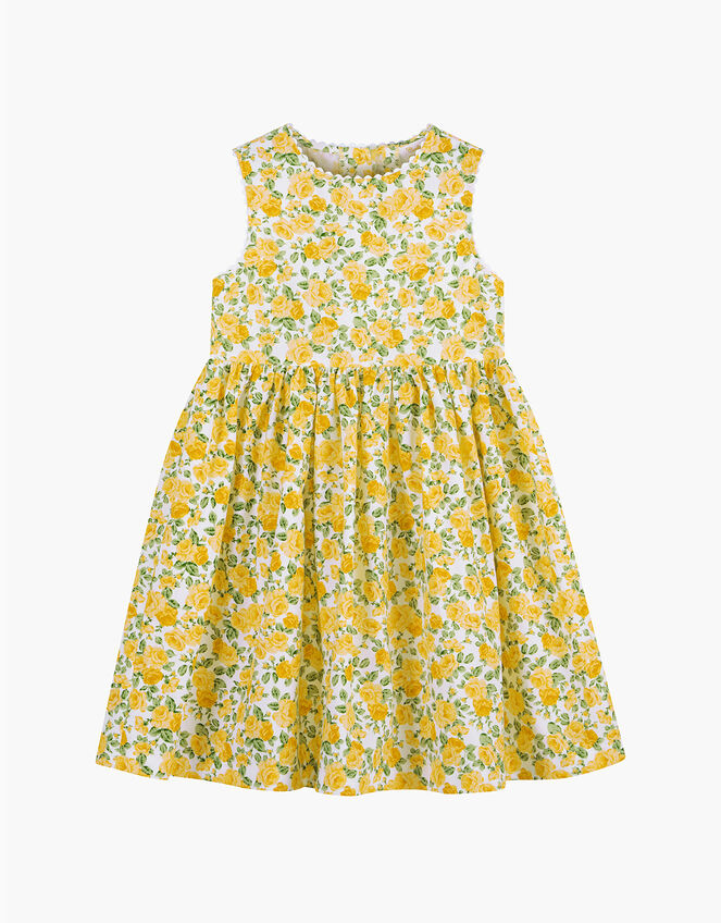 Trotters Rose Print Dress, Yellow (YELLOW), large