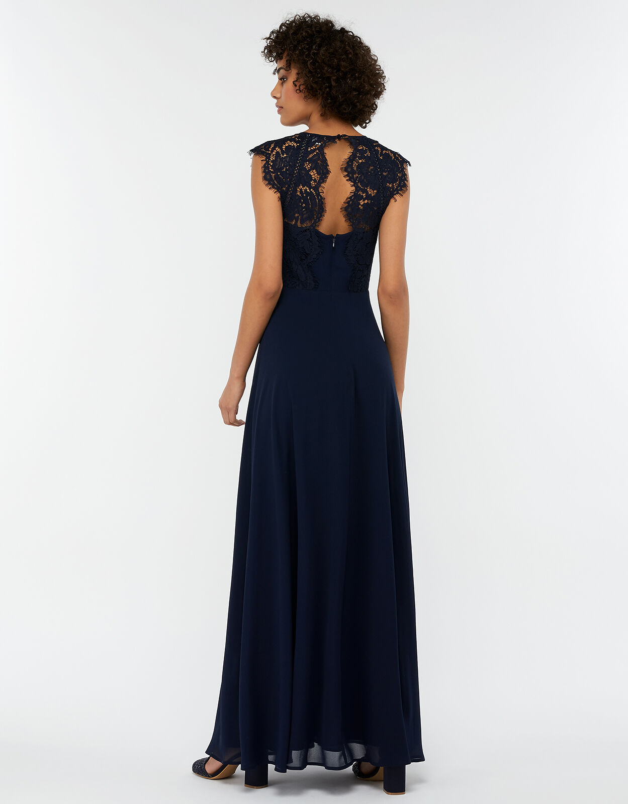 Morgane Lace Maxi Bridesmaid Dress Blue Evening Dresses