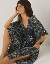 Bodhi Print Mini Kaftan, Black (BLACK), large