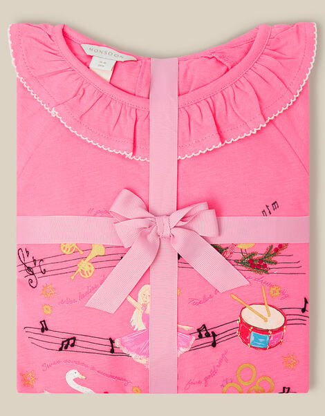 Twelve Days Of Christmas Long Pyjamas Set, Pink (PINK), large