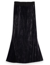 Scotch and Soda Velvet Midi Skirt, Black (BLACK), large