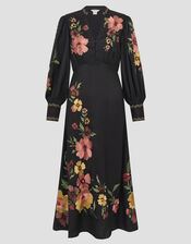 Lyra Embroidered Midi Dress, Black (BLACK), large
