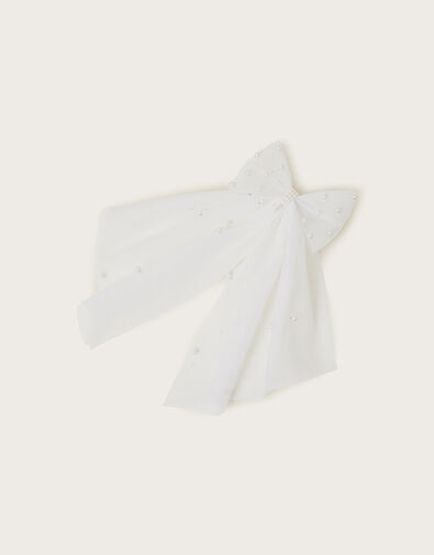 Communion Pearl Hair Bow, , large