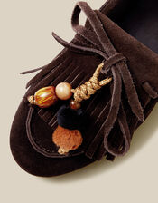 Tabitha Suede Moccasin Loafers, Brown (CHOCOLATE), large