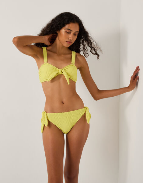 Alina Rib Bandeau Bikini Top, Green (LIME), large