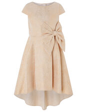 Kalia Jacquard Occasion Dress, Gold (ROSE GOLD), large