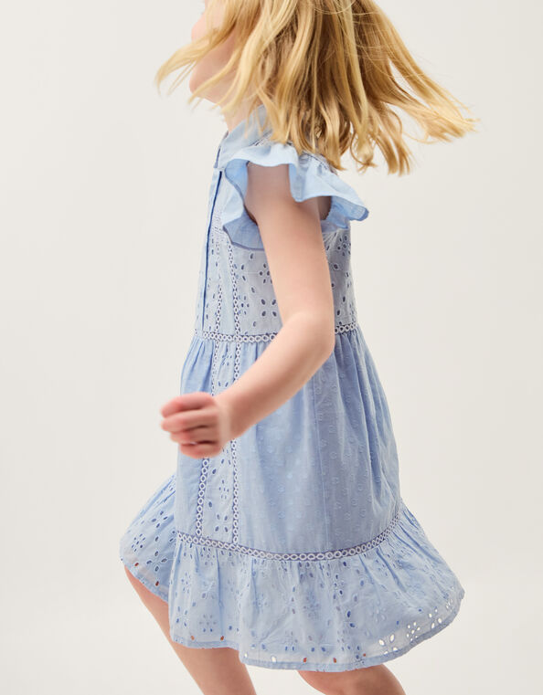 Broderie Shirt Dress, Blue (BLUE), large