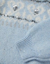 Sparkle Heart Jumper, Blue (BLUE), large