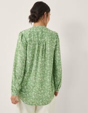 Tortie Floral Pintuck Blouse, Green (GREEN), large