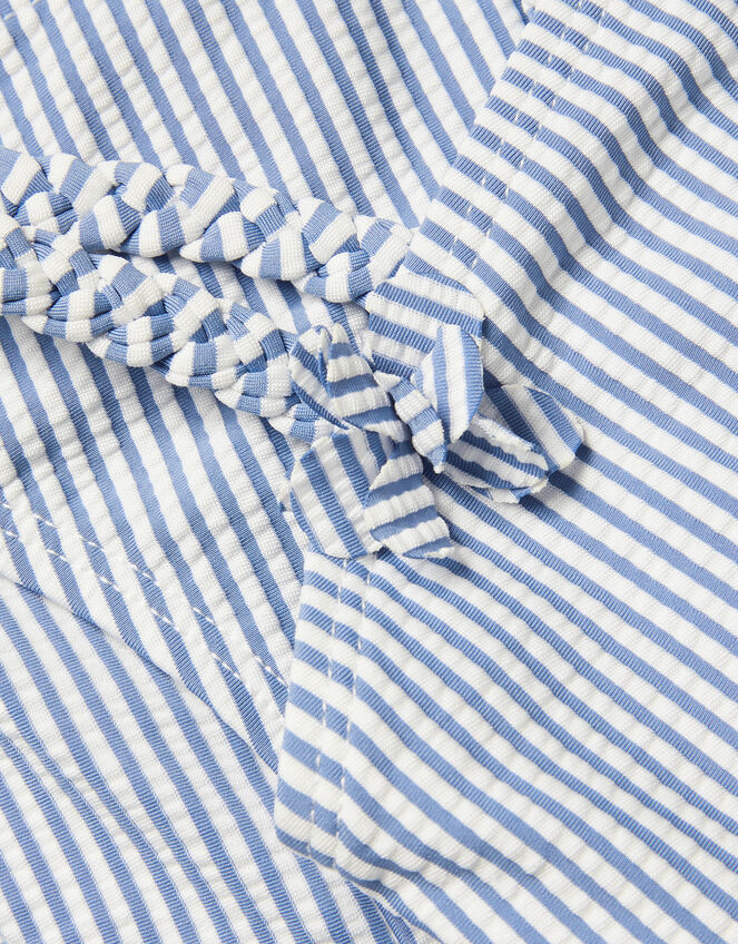 Stripe Asymmetrical Bikini Set, Blue (BLUE), large