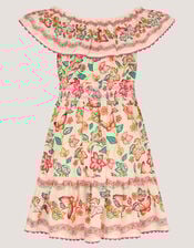 Jelena Butterfly Print Bardot Dress, Ivory (IVORY), large