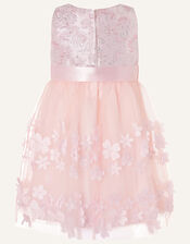 Baby Ivy Jacquard Petal Dress , Pink (PINK), large