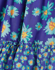 Daisy Print Midi Dress, Blue (BLUE), large
