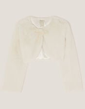 Marie Bow Faux Fur Shrug, Ivory (IVORY), large