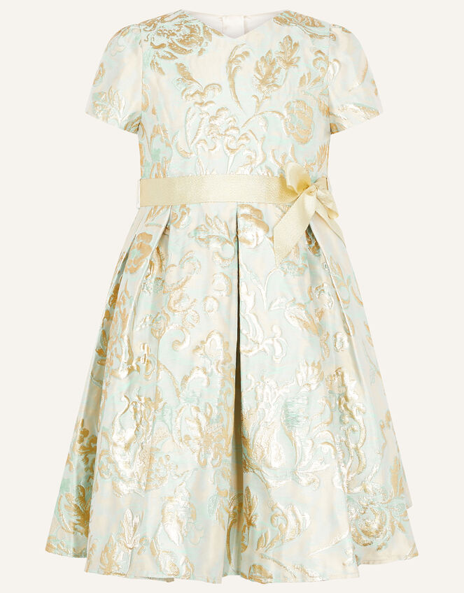 Charlotte Jacquard Dress, Gold (GOLD), large