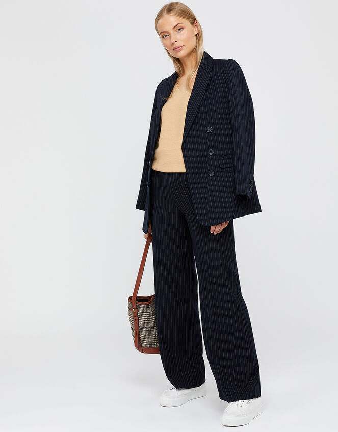 Paige Pinstripe Trousers, Blue (NAVY), large