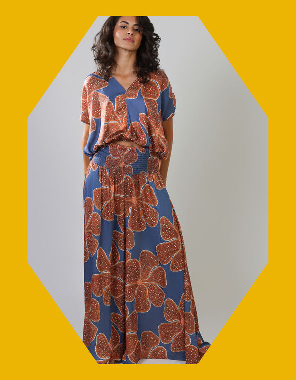 Traffic People Whispers Print Top, Blue (BLUE), large