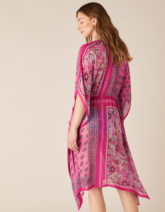 Mixed Print Kaftan in Sustainable Viscose, Pink (PINK), large