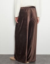 Shay Rib Wide Leg Trousers, Brown (CHOCOLATE), large