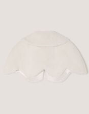 Scallop Faux Fur Cape, Ivory (IVORY), large