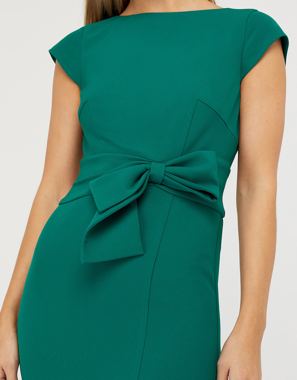 Green dress with bow Clearance