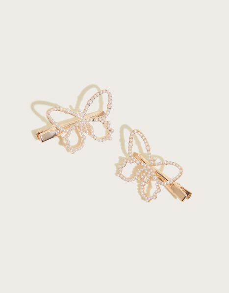 Pearly Butterfly Hair Clip Twinset, , large