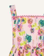 Painterly Floral Dress in Organic Cotton , Pink (PALE PINK), large