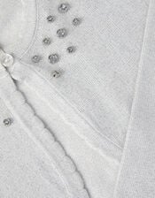 Diamant&eacute; Embellished Cardigan, Silver (SILVER), large